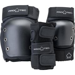 PRO-TEC STREET JR 3-PK PAD SET OPEN-BACK BLACK