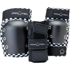 PRO-TEC STREET ADULT 3-PK PAD SET OPEN-BACK CHECKER